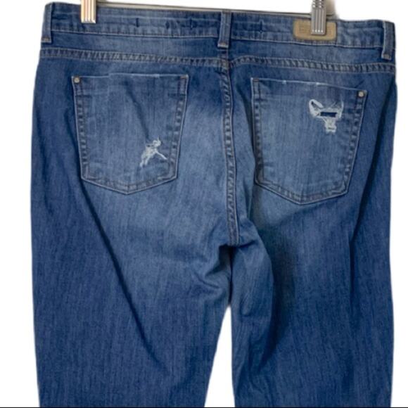 Zara Women's Distressed Mid Rise Skinny Ankle Medium Blue Denim Wash Size 10 - Picture 5 of 7